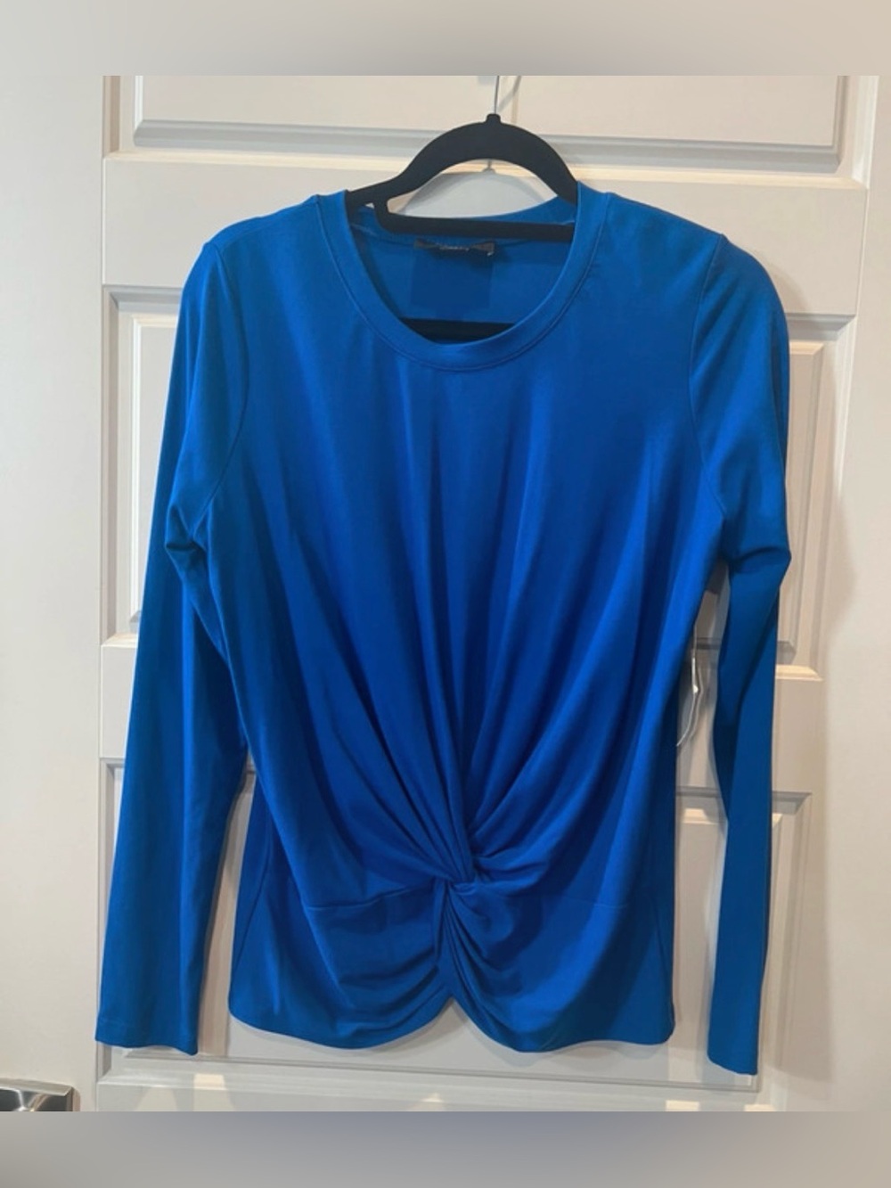 Karen Kane Bright Blue Long Sleeve Twist-Front Top